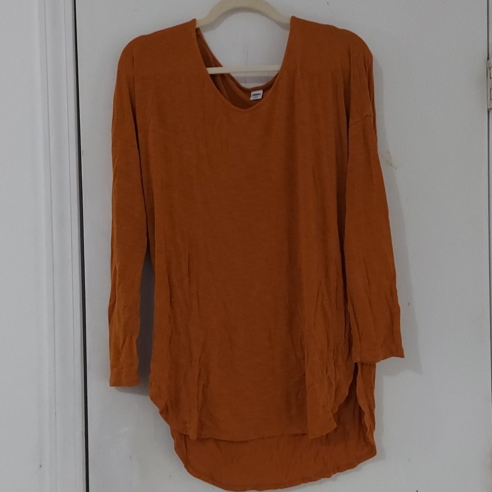 Terracotta deep collar shirt